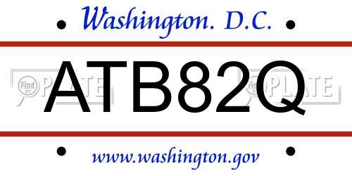 ATB82Q District Of Columbia License Plate