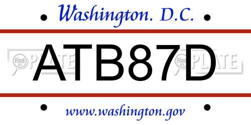 ATB87D District Of Columbia License Plate