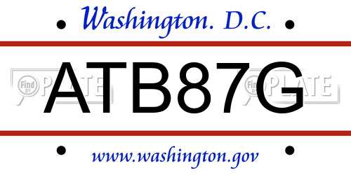 ATB87G District Of Columbia License Plate