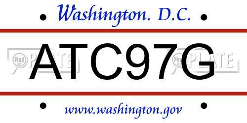 ATC97G District Of Columbia License Plate