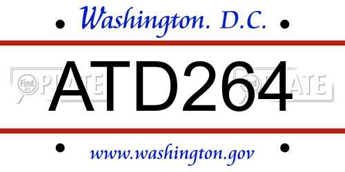 ATD264 District Of Columbia License Plate