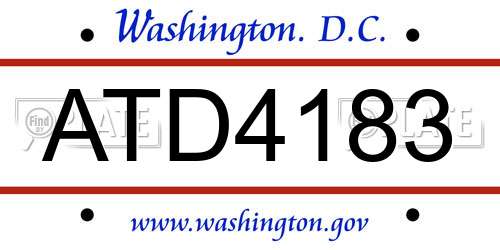 ATD4183 District Of Columbia License Plate