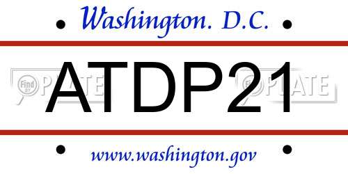 ATDP21 District Of Columbia License Plate