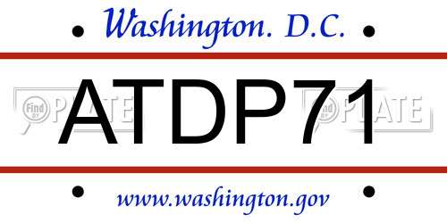 ATDP71 District Of Columbia License Plate