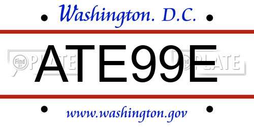 ATE99E District Of Columbia License Plate