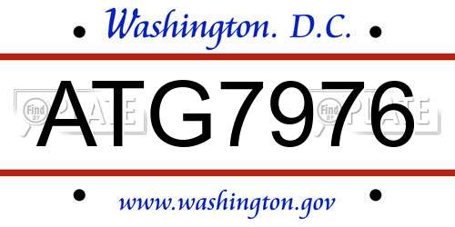 ATG7976 District Of Columbia License Plate