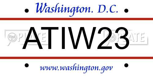 ATIW23 District Of Columbia License Plate