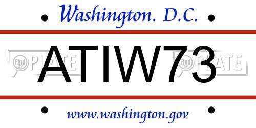 ATIW73 District Of Columbia License Plate
