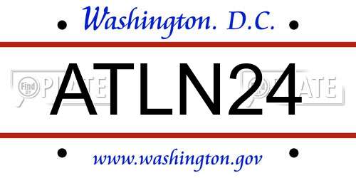 ATLN24 District Of Columbia License Plate
