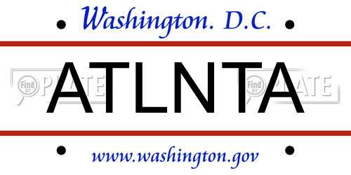 ATLNTA District Of Columbia License Plate
