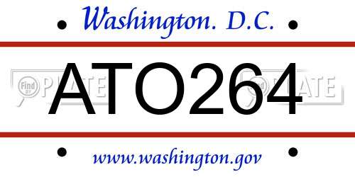 ATO264 District Of Columbia License Plate