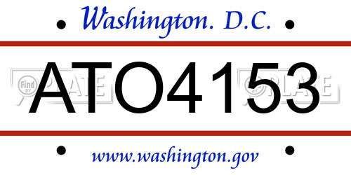 ATO4153 District Of Columbia License Plate