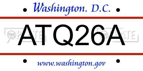 ATQ26A District Of Columbia License Plate