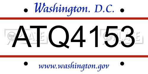 ATQ4153 District Of Columbia License Plate