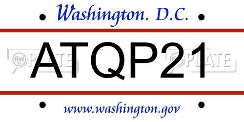 ATQP21 District Of Columbia License Plate