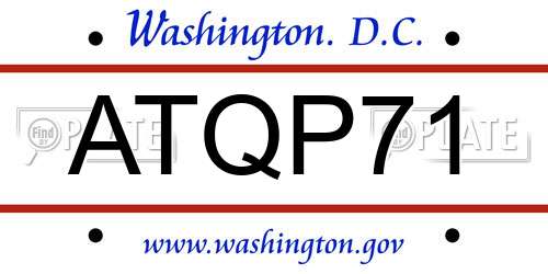 ATQP71 District Of Columbia License Plate