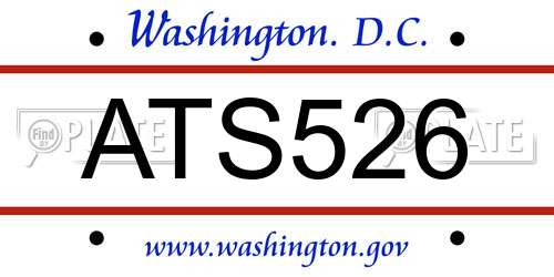 ATS526 District Of Columbia License Plate