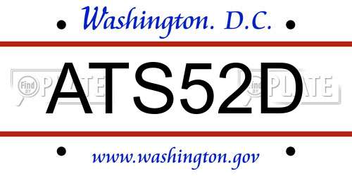 ATS52D District Of Columbia License Plate
