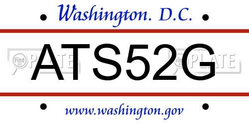 ATS52G District Of Columbia License Plate