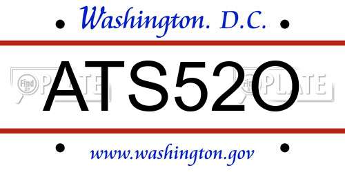 ATS52O District Of Columbia License Plate