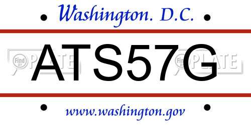 ATS57G District Of Columbia License Plate