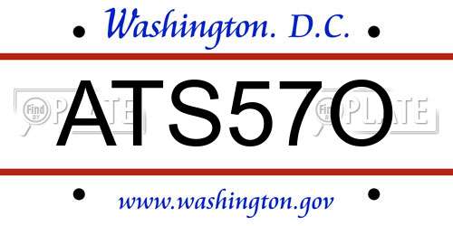 ATS57O District Of Columbia License Plate
