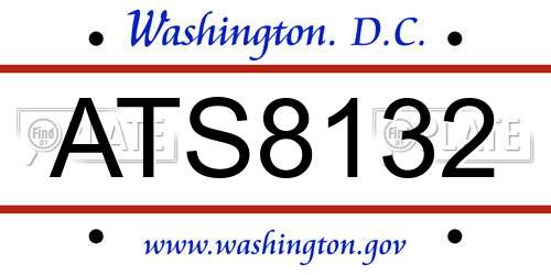 ATS8132 District Of Columbia License Plate