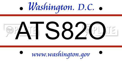 ATS82O District Of Columbia License Plate