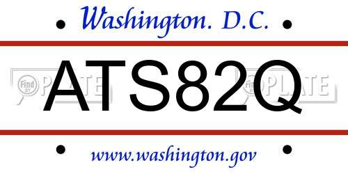 ATS82Q District Of Columbia License Plate