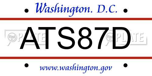 ATS87D District Of Columbia License Plate