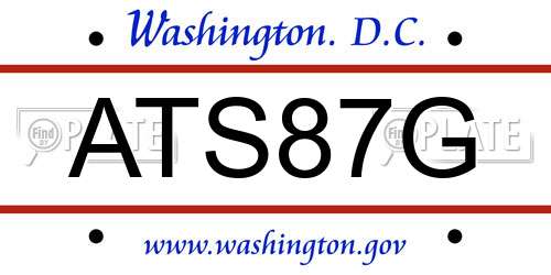 ATS87G District Of Columbia License Plate