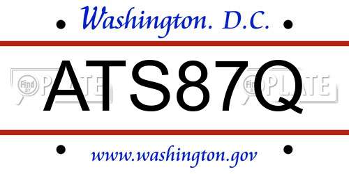 ATS87Q District Of Columbia License Plate