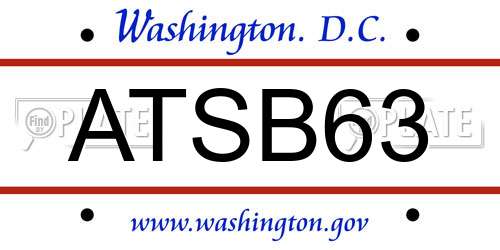 ATSB63 District Of Columbia License Plate