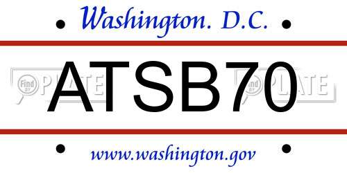 ATSB70 District Of Columbia License Plate