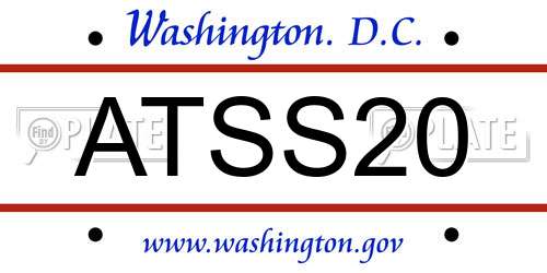 ATSS20 District Of Columbia License Plate