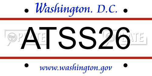 ATSS26 District Of Columbia License Plate