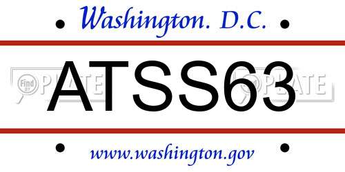 ATSS63 District Of Columbia License Plate
