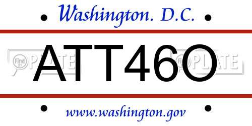 ATT46O District Of Columbia License Plate
