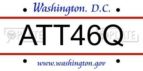 ATT46Q District Of Columbia License Plate