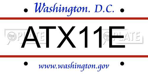 ATX11E District Of Columbia License Plate