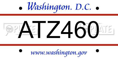 ATZ460 District Of Columbia License Plate