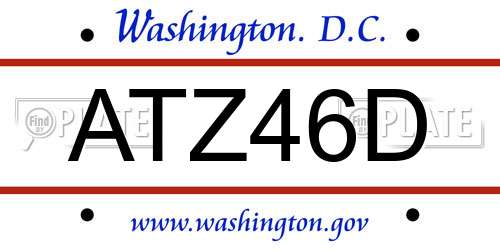 ATZ46D District Of Columbia License Plate
