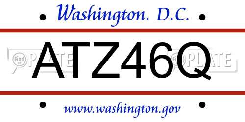 ATZ46Q District Of Columbia License Plate