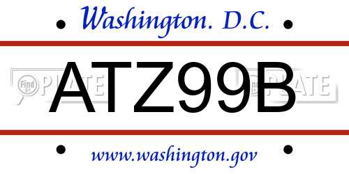 ATZ99B District Of Columbia License Plate