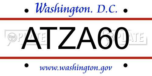 ATZA60 District Of Columbia License Plate