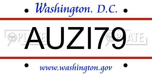 AUZI79 District Of Columbia License Plate