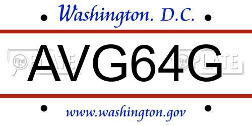 AVG64G District Of Columbia License Plate