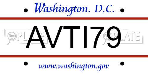 AVTI79 District Of Columbia License Plate