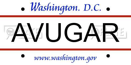 AVUGAR District Of Columbia License Plate