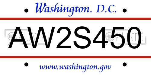 AW2S450 District Of Columbia License Plate